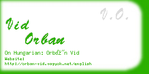 vid orban business card